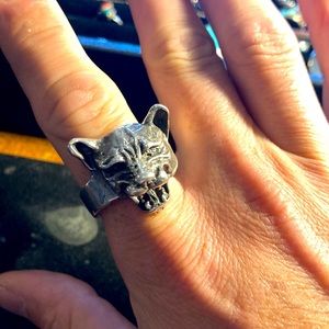 Sterling silver tiger ring